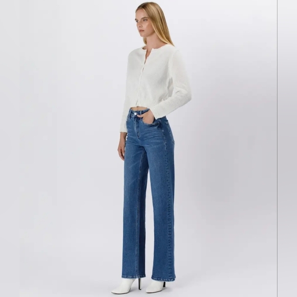 90'S SUPER HIGH RISE WIDE LEG JEANS TUMMY CONTROL - Picture 3 of 7